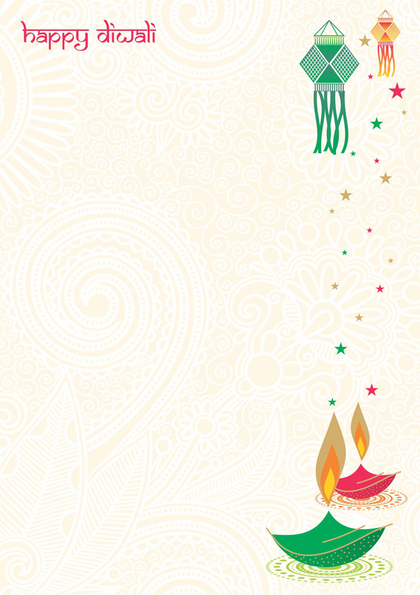 My favorite, design with Diwali Lamp, Diya and sparkling stars on traditional background