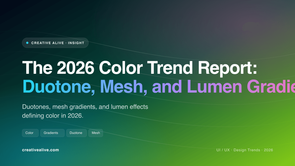 The 2026 Color Trend Report: Duotone, Mesh, and Lumen Gradients — cover illustration