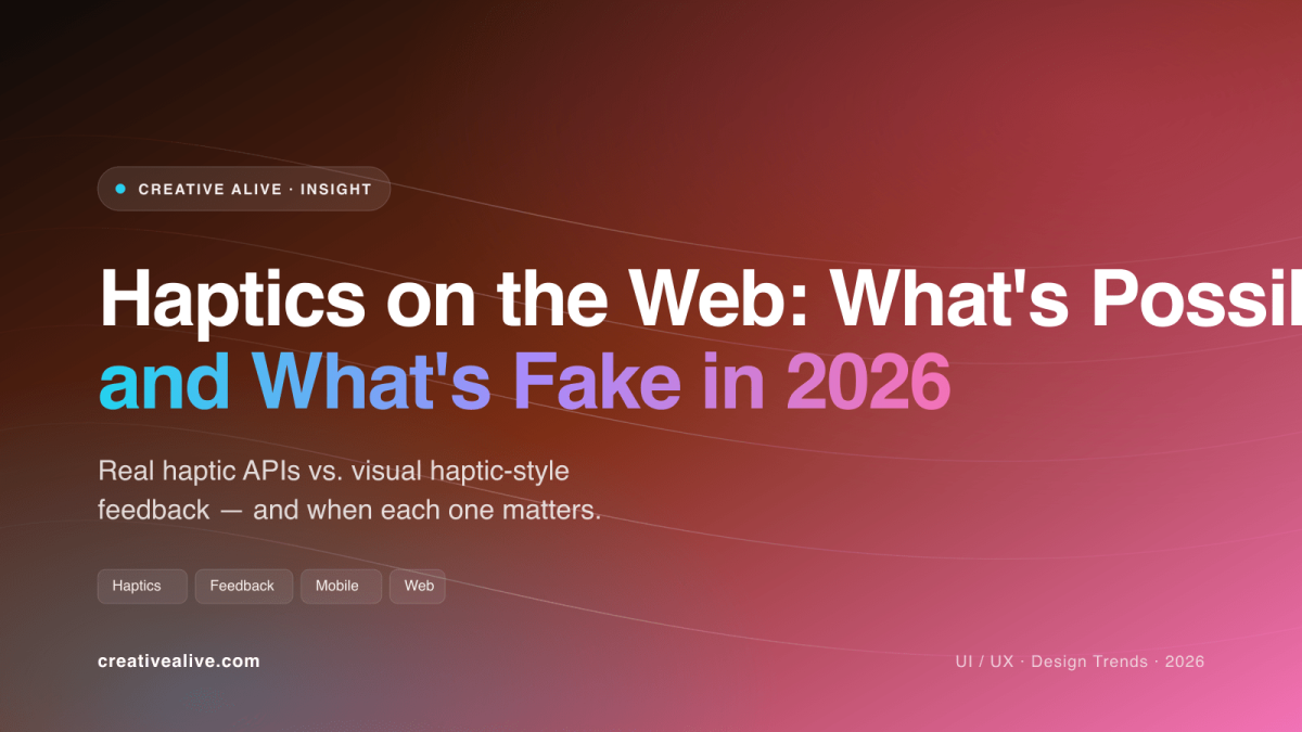 Haptics on the Web: What's Possible and What's Fake in 2026 — cover illustration