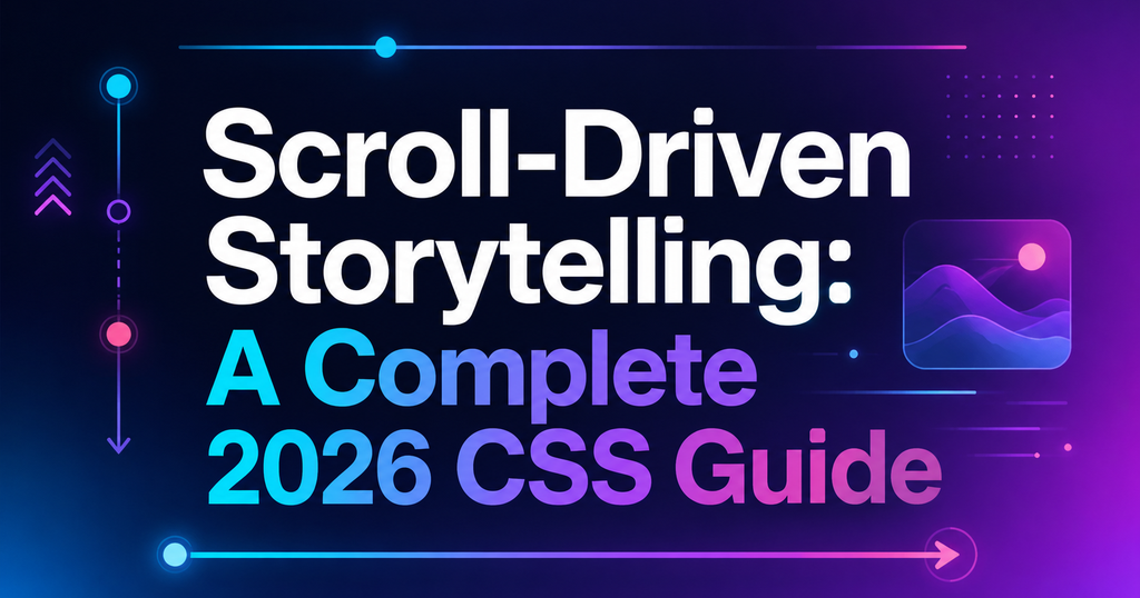 Scroll-Driven Storytelling — cover with abstract motion lines representing scroll-linked animations