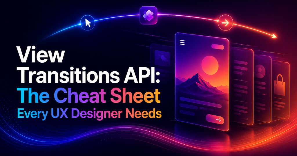 View Transitions API: The Cheat Sheet Every UX Designer Needs — abstract gradient cover suggesting choreographed UI transitions